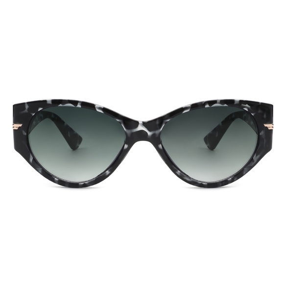 Lifted Cat-Eye Sunglasses Black Grey Marble Glam Modern Frame | UV400 - Picture 3 of 3
